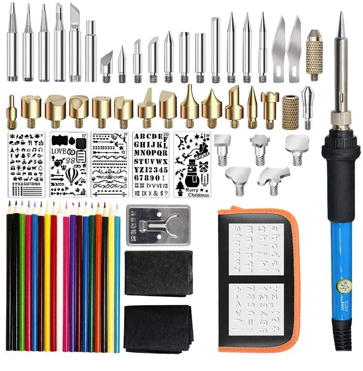 71 Pieces Wood Burning Tool with Adjustable Temperature 200~450°C, Professional Pyrography Pen for Embossing Carving Soldering