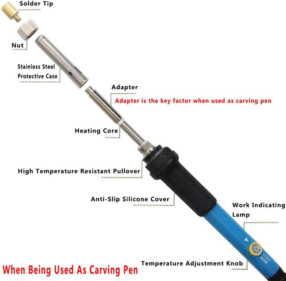 71 Pieces Wood Burning Tool with Adjustable Temperature 200~450°C, Professional Pyrography Pen for Embossing Carving Soldering