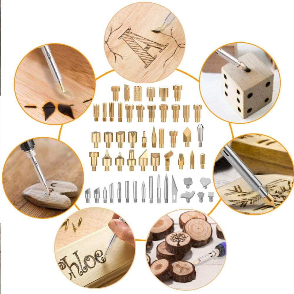 71 Pieces Wood Burning Tool with Adjustable Temperature 200~450°C, Professional Pyrography Pen for Embossing Carving Soldering