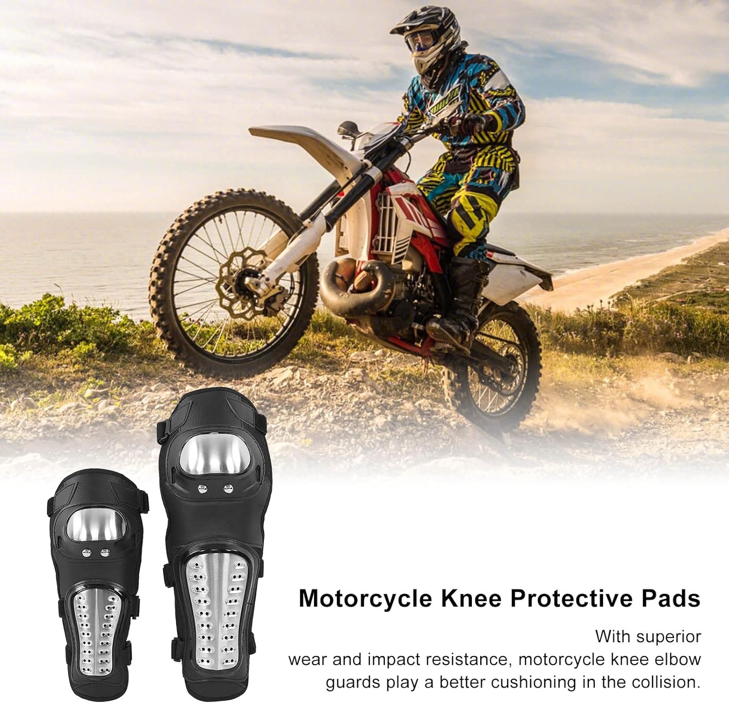 4PCS Knee Pads Elbow Pads Stainless Steel Motorcycle Elbow Knee Shin Guards Protector For Motorcycle Cycling Mountain Biking