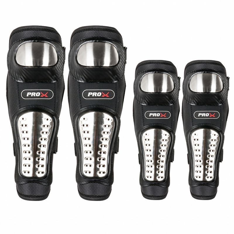 4PCS Knee Pads Elbow Pads Stainless Steel Motorcycle Elbow Knee Shin Guards Protector For Motorcycle Cycling Mountain Biking