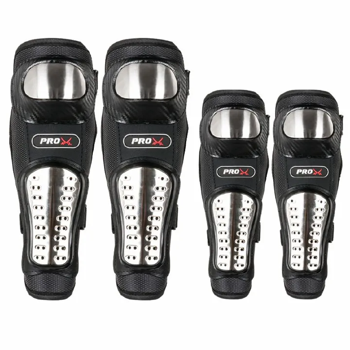 4PCS Knee Pads Elbow Pads Stainless Steel Motorcycle Elbow Knee Shin Guards Protector For Motorcycle Cycling Mountain Biking