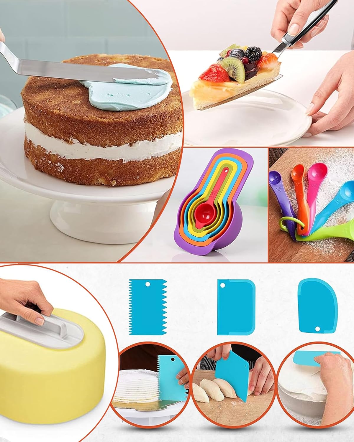 Cake Decorating Supplies, 700PCs Cake Decorating Kit 3 Springform Cake Pans, Cake Turntable, Numbered Piping Icing Tips, Chocolate Mold,Leveler, Baking Supplies Cupcake Liner & more Baking Stuff