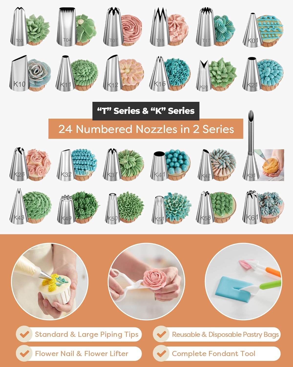Cake Decorating Supplies, 700PCs Cake Decorating Kit 3 Springform Cake Pans, Cake Turntable, Numbered Piping Icing Tips, Chocolate Mold,Leveler, Baking Supplies Cupcake Liner & more Baking Stuff