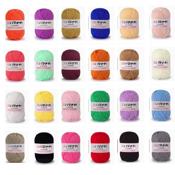 24 Pcs 4 Ply Combed Milk Cotton Yarn Crochet Yarn Acrylic Yarn Knitting Wool 24Pcs x 25g Crochet Kits for Beginners Adults Wool for Crochet Knitting and Crafts Multi-Color