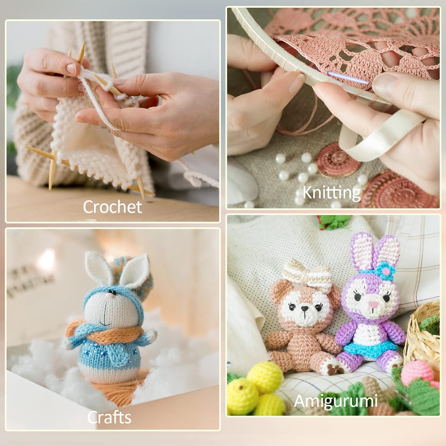 24 Pcs 4 Ply Combed Milk Cotton Yarn Crochet Yarn Acrylic Yarn Knitting Wool 24Pcs x 25g Crochet Kits for Beginners Adults Wool for Crochet Knitting and Crafts Multi-Color