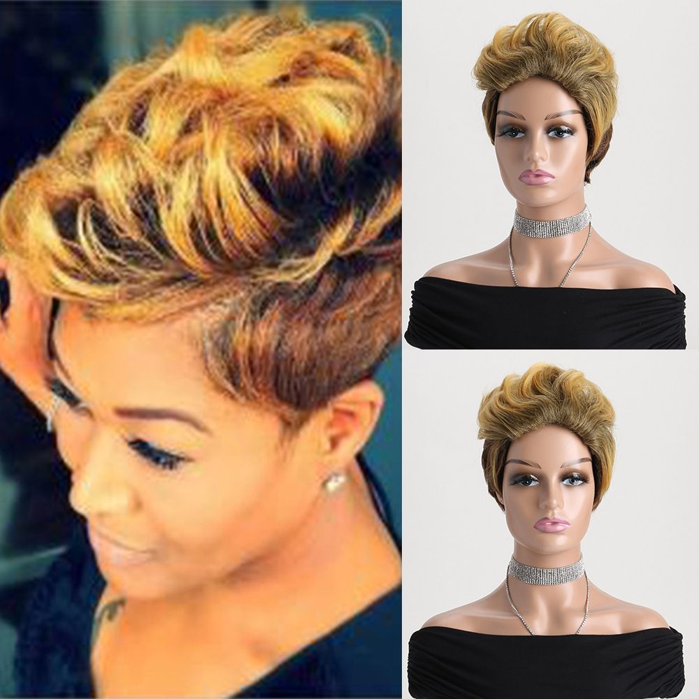 YW-WIG-301-Christmas gift hot sale fashion wig african short curly synthetic braid hair