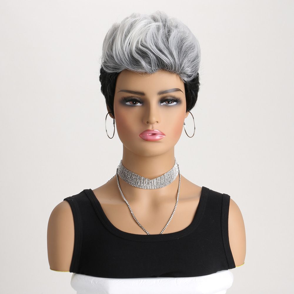 YW-WIG-301-Christmas gift hot sale fashion wig african short curly synthetic braid hair