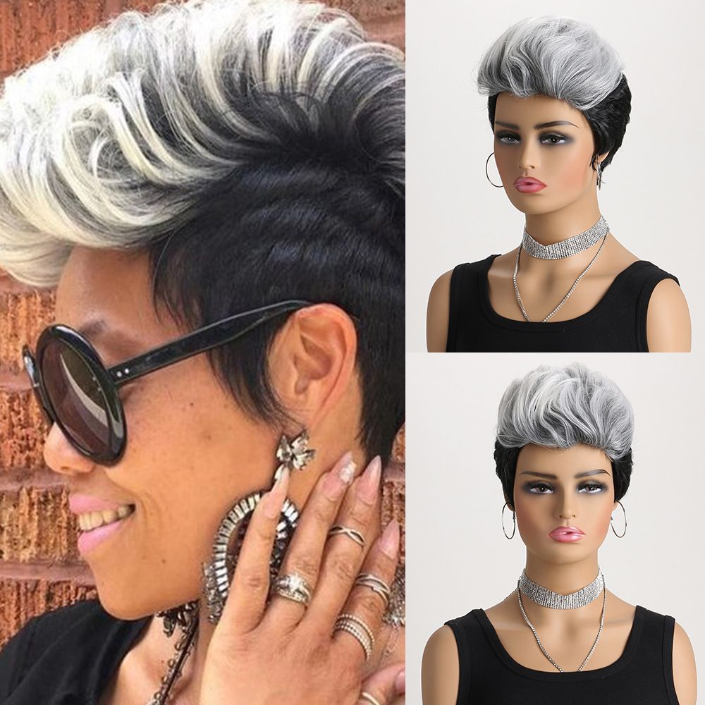 YW-WIG-301-Christmas gift hot sale fashion wig african short curly synthetic braid hair
