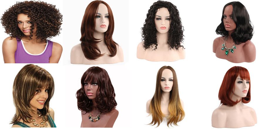 YW-RM1396-Black wave long curly hair, high-temperature silk headband with rose mesh, popular wig for women in Europe and America