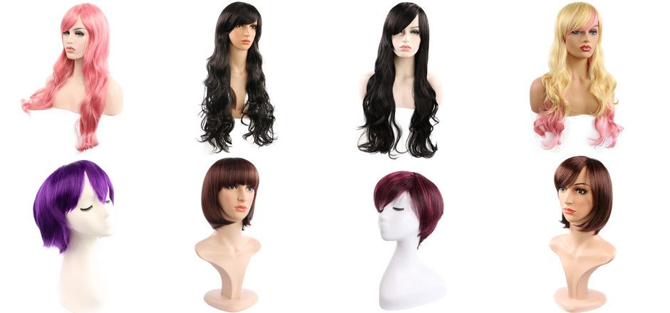 YW-RM1396-Black wave long curly hair, high-temperature silk headband with rose mesh, popular wig for women in Europe and America