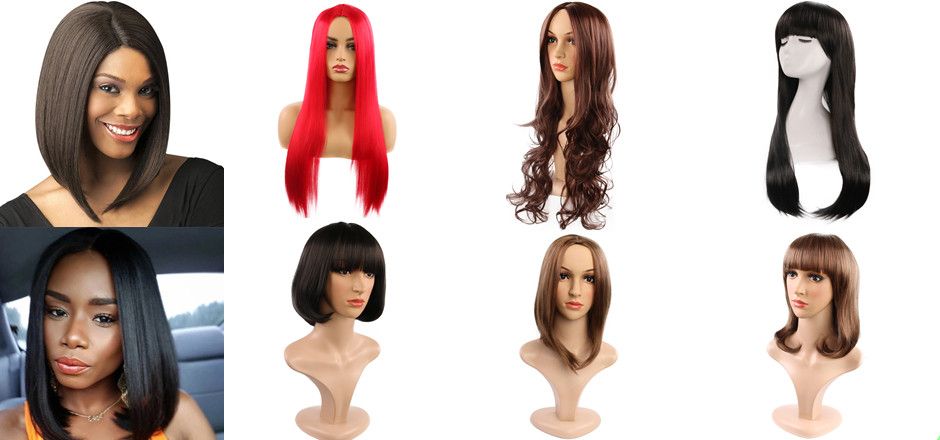 YW-RM1396-Black wave long curly hair, high-temperature silk headband with rose mesh, popular wig for women in Europe and America