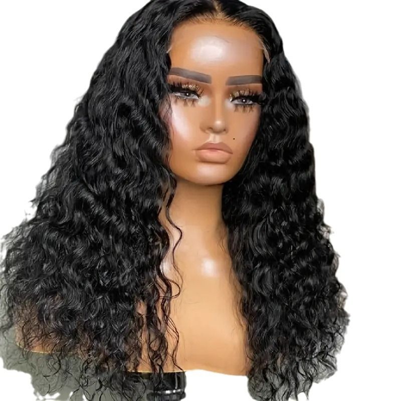 HX-XQ555 European and American fashion front lace wigs long curly hair African small curly chemical fiber headpiece