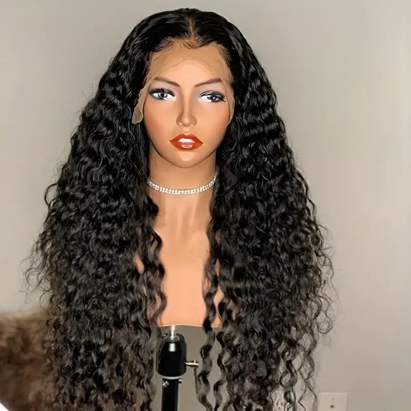 HX-XQ555 European and American fashion front lace wigs long curly hair African small curly chemical fiber headpiece