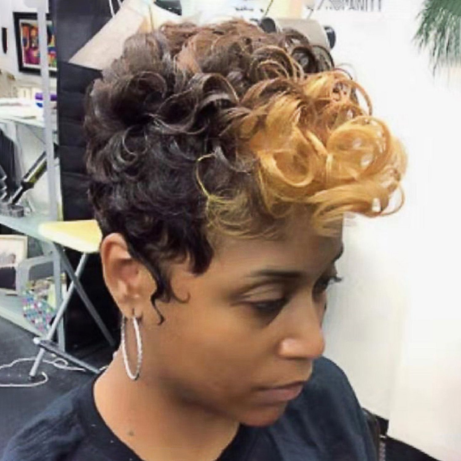 YW-WIG-301-Christmas gift hot sale fashion wig african short curly synthetic braid hair