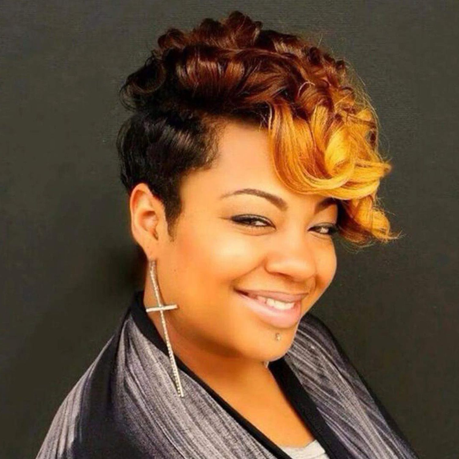 YW-WIG-301-Christmas gift hot sale fashion wig african short curly synthetic braid hair