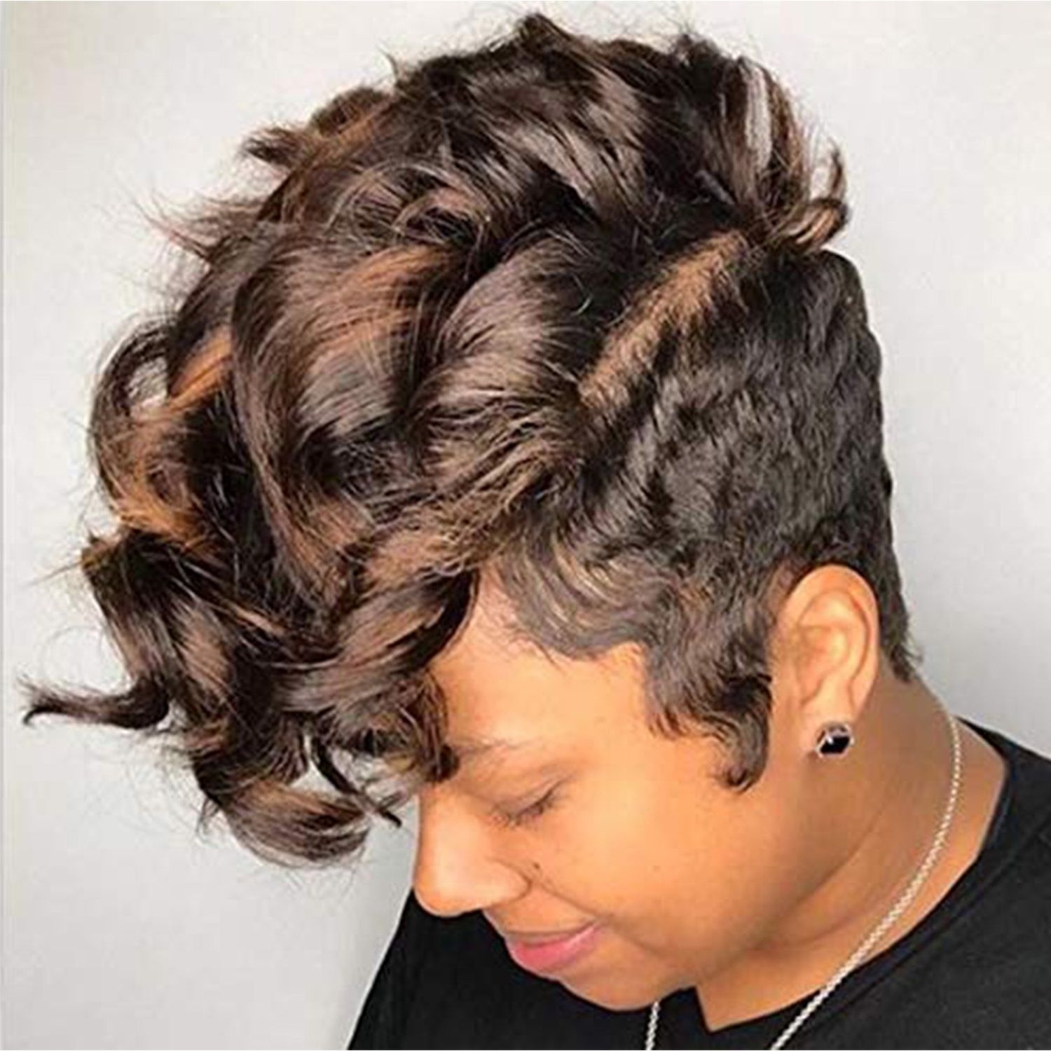 YW-WIG-301-Christmas gift hot sale fashion wig african short curly synthetic braid hair