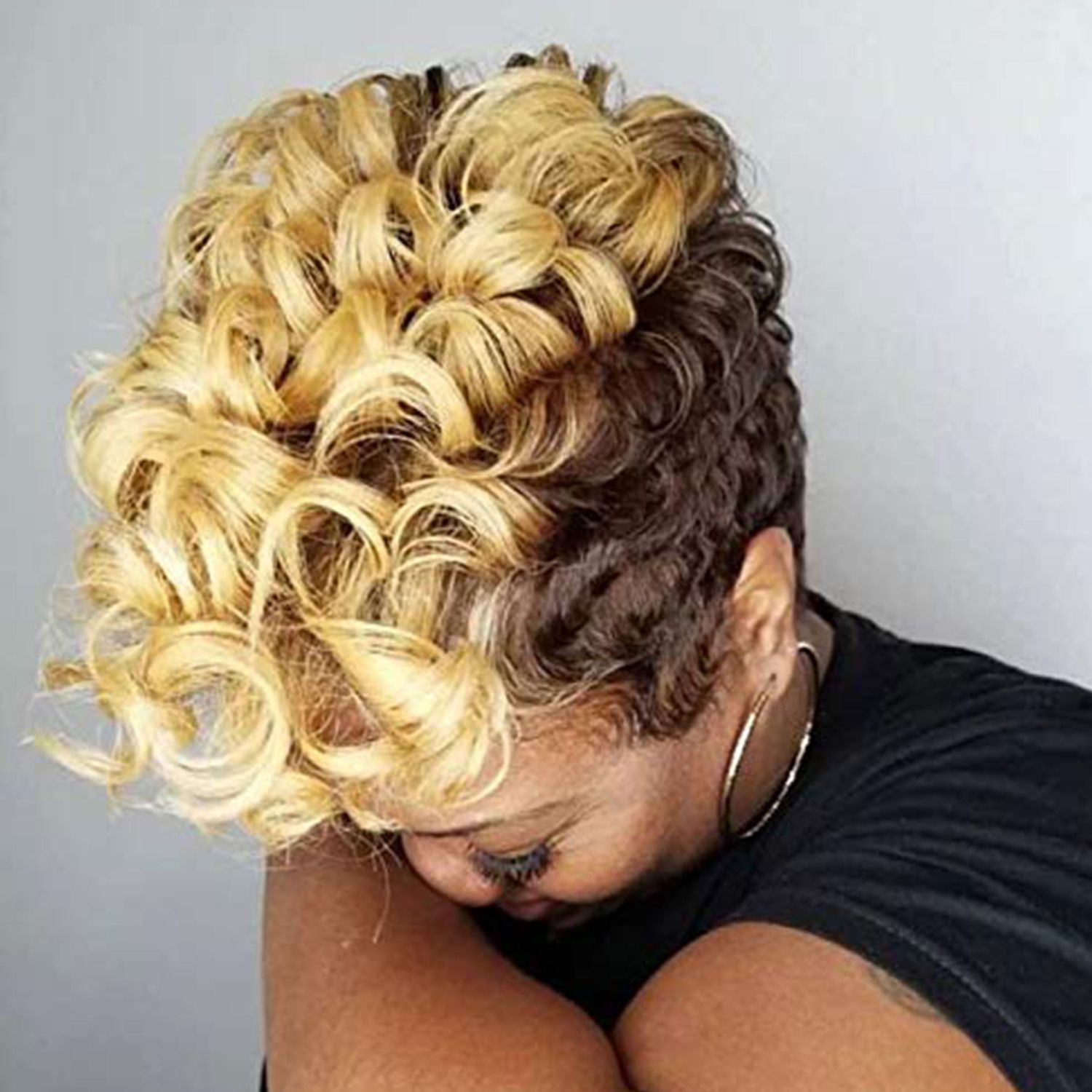 YW-WIG-301-Christmas gift hot sale fashion wig african short curly synthetic braid hair