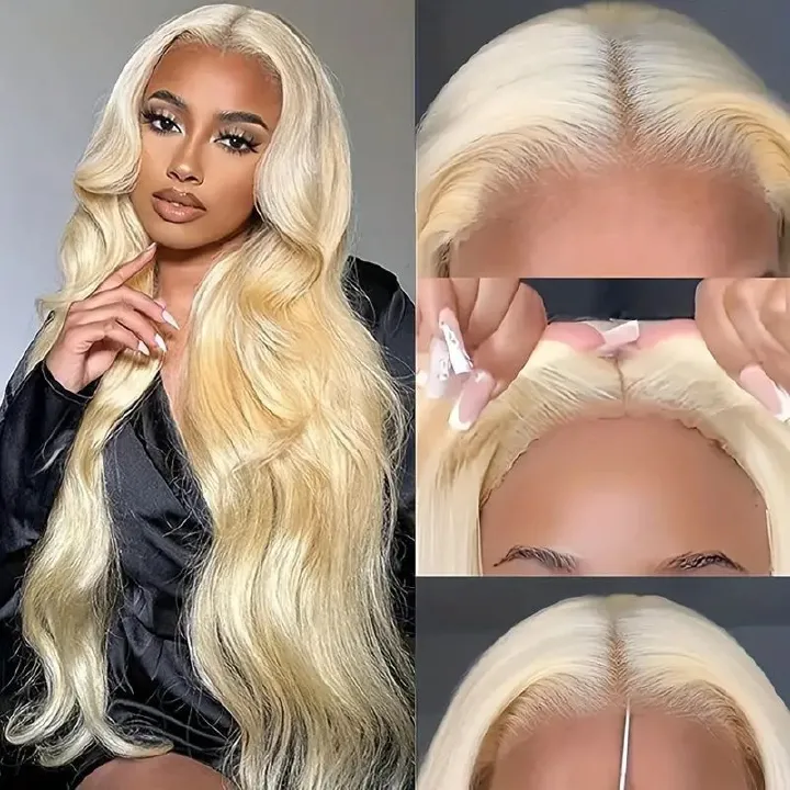 HX-M1402-Hot selling European and American fashionable women's wigs, gold lace synthetic headbands with long curly hair