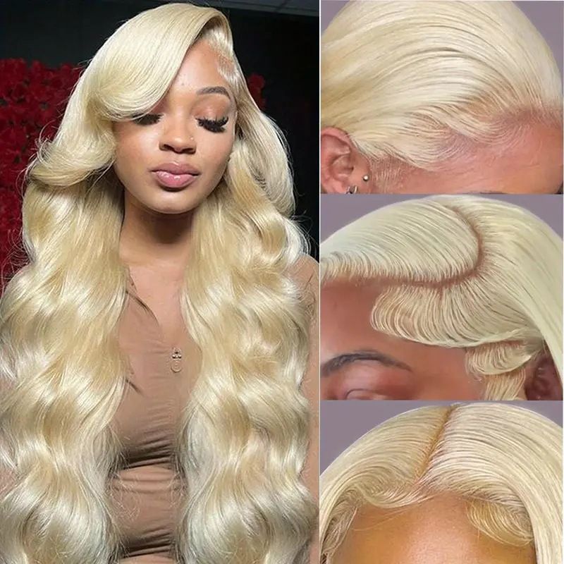 HX-M1402-Hot selling European and American fashionable women's wigs, gold lace synthetic headbands with long curly hair