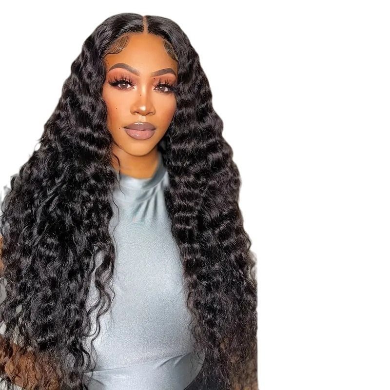 HX-M1447-Hot selling fashionable women's wig in Europe and America, front lace rose net small winding tube explosive head curly hair cover