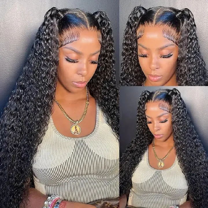 HX-M1447-Hot selling fashionable women's wig in Europe and America, front lace rose net small winding tube explosive head curly hair cover