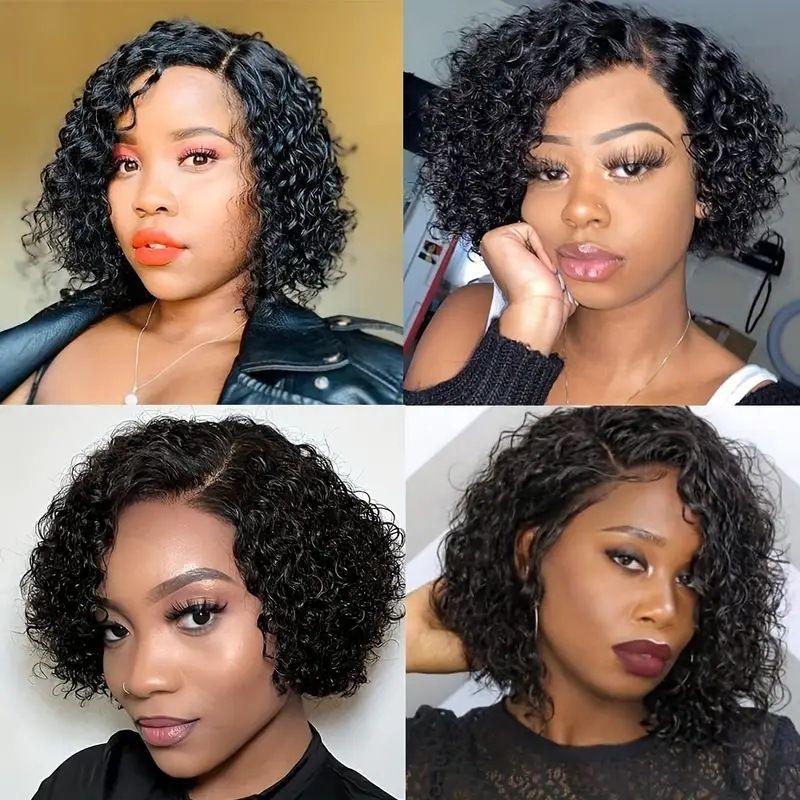 HXDJF-M1446-Hot selling lace 13 * 4 synthetic headband, European and American women's fashionable wig black hand wrapped tube small curly hair