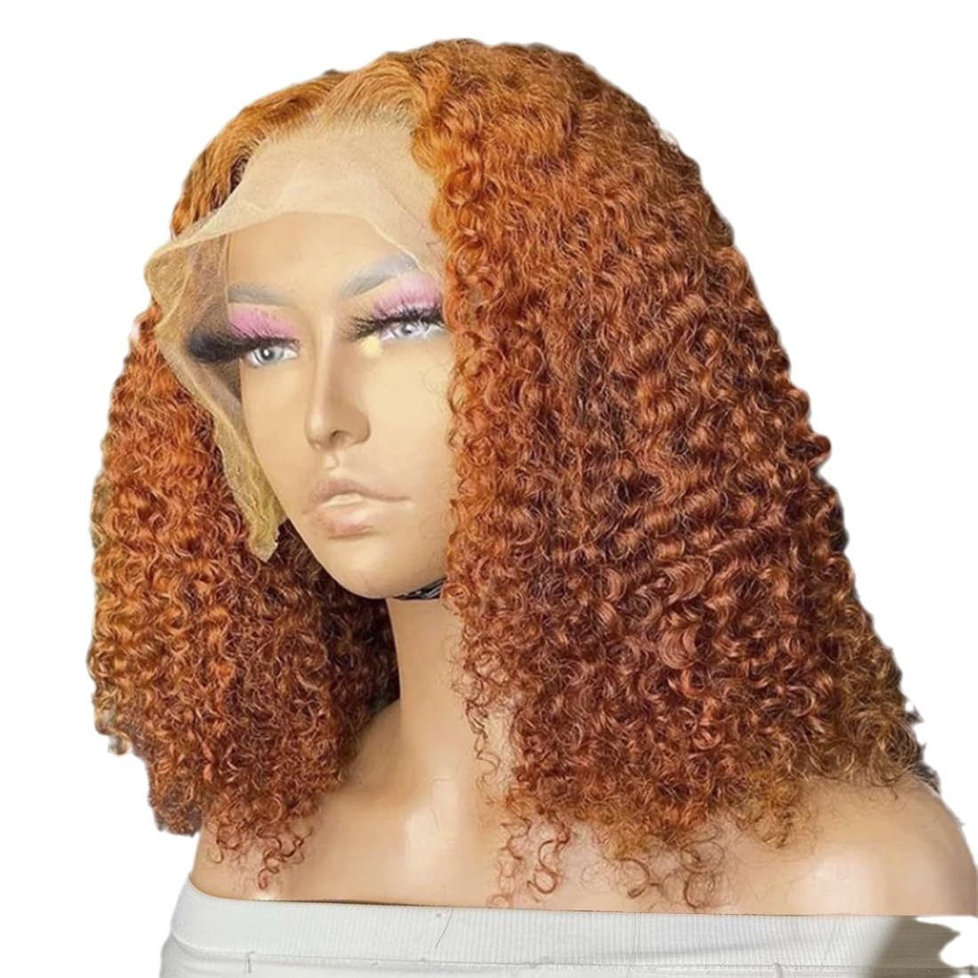 HXDJF-M1431-Front lace European and American women's fashionable wig, hand wrapped small curly hair, short synthetic headband