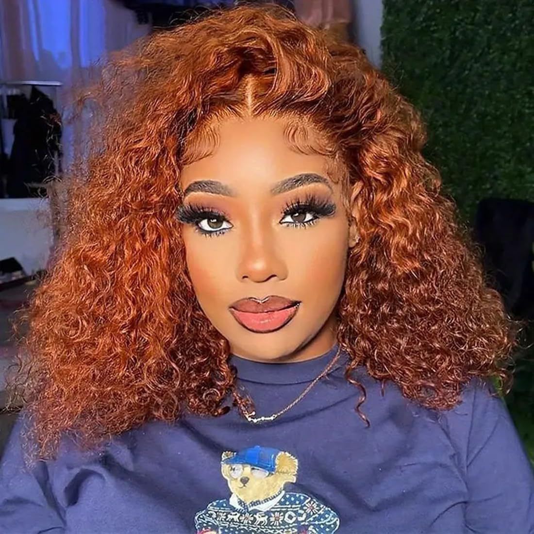 HXDJF-M1431-Front lace European and American women's fashionable wig, hand wrapped small curly hair, short synthetic headband