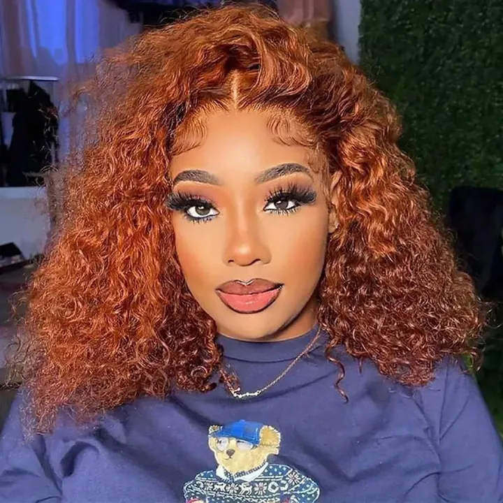 HXDJF-M1431-Front lace European and American women's fashionable wig, hand wrapped small curly hair, short synthetic headband