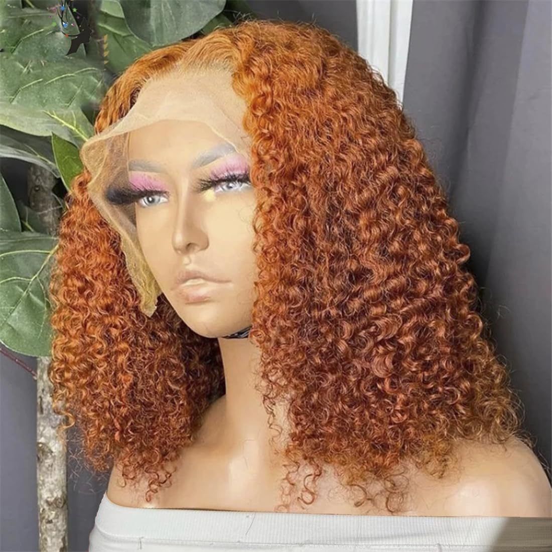 HXDJF-M1431-Front lace European and American women's fashionable wig, hand wrapped small curly hair, short synthetic headband