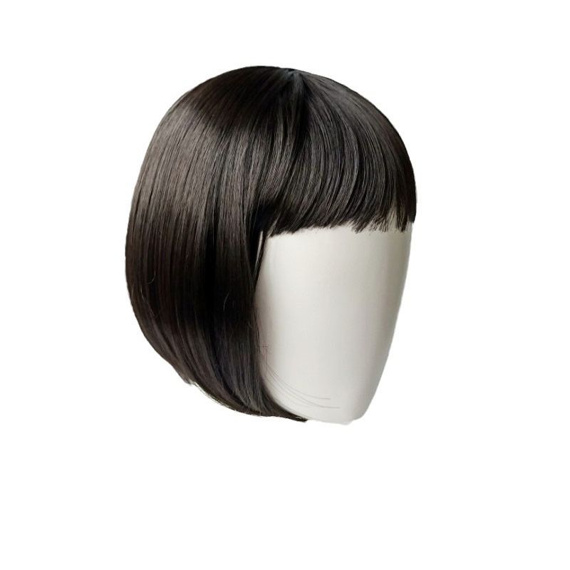 NC-905-Children's wig, cute female bob head, with bangs, high temperature silk mechanism, full head set for baby photography props, short hair