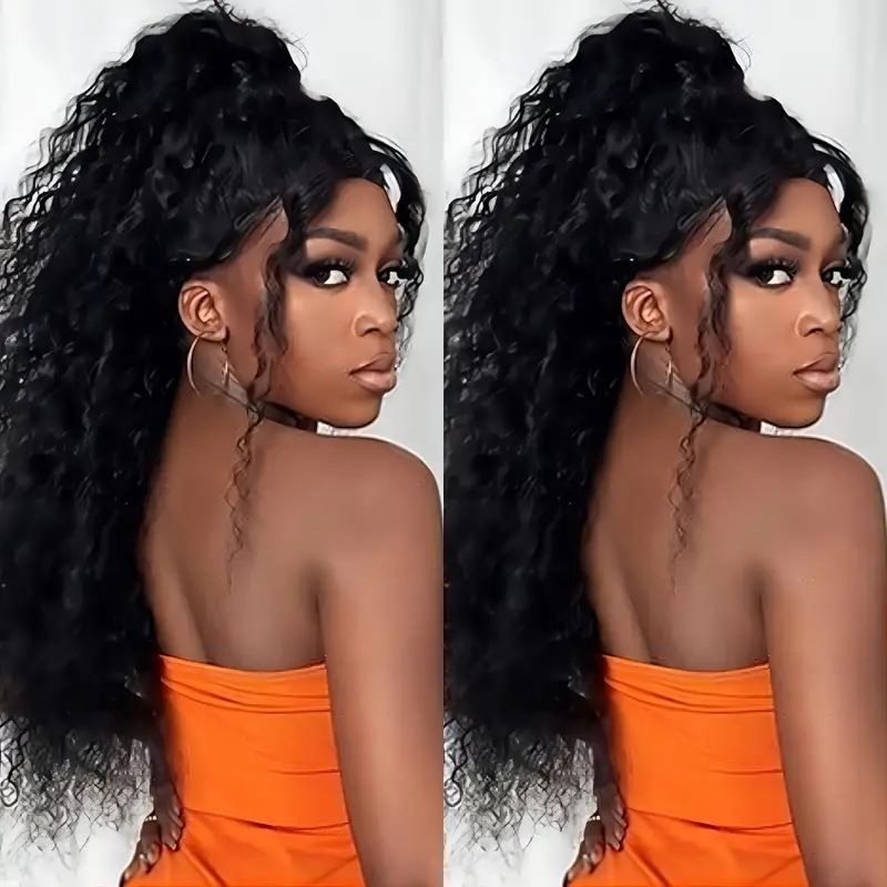 HXCJF-M1123-European and American fashion lace synthetic wig, popular in Africa with small curly tube long curly hair cover