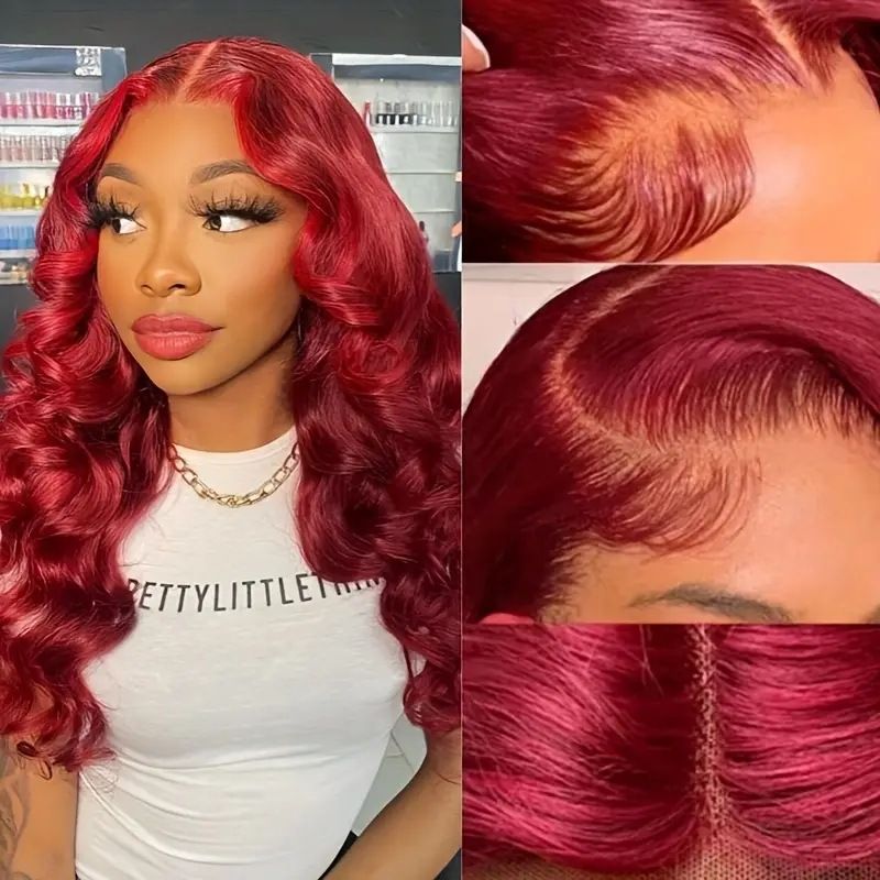 HXCJF-M1652-European and American fashionable lace wig, hot selling burgundy large wave long curly hair synthetic headband