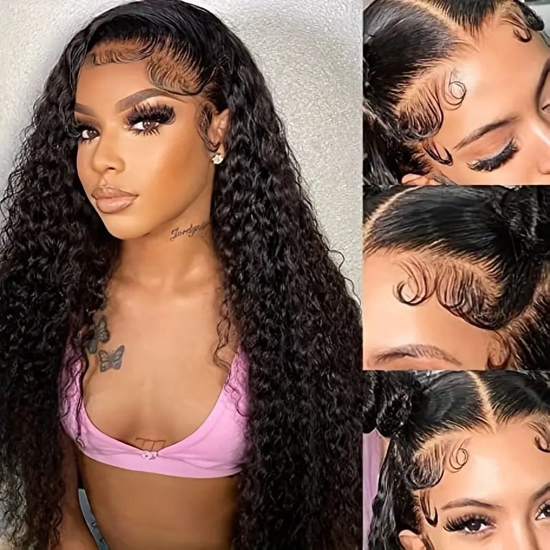 HXCJF-M1513-Hot selling European and American fashion front lace 13 * 4 wig, small roll natural explosion head, long roll hair cover