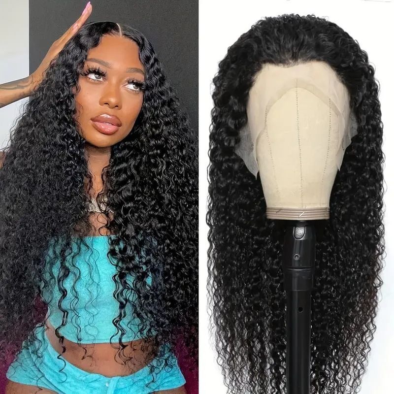 HXCJF-M1452-Fashionable women's synthetic headgear hot selling small roll front lace long curly hair
