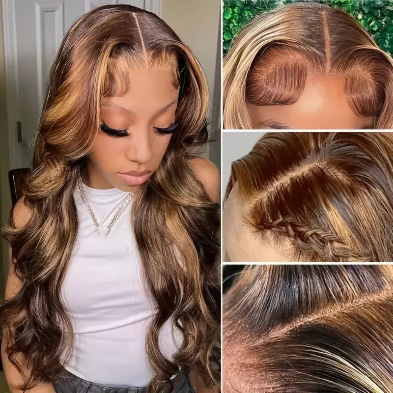 HXCJF-M1424-European and American fashion front lace women's wig, hot selling big wave long curly hair cover