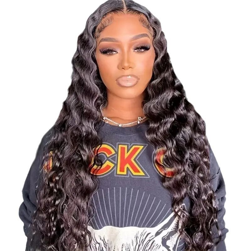 HXCJF-M1651-European and American women's front lace lace fashionable synthetic hair cover, water ripple small roll long roll hair cover