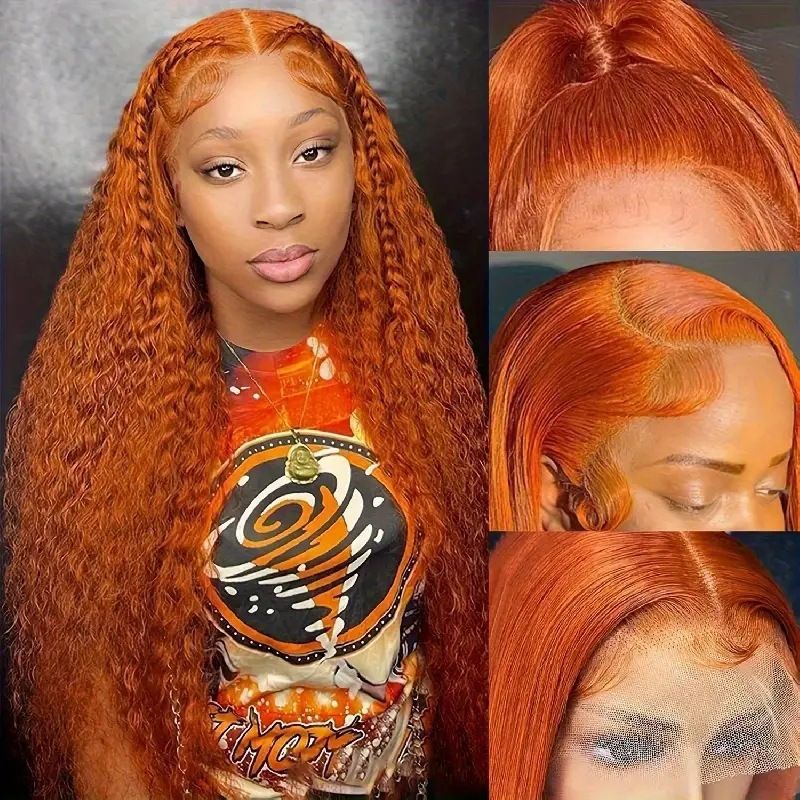 HXCJF-M0949-Hot selling small curly tube long curly hair wig, fashionable women's front lace lace lace small curly wig