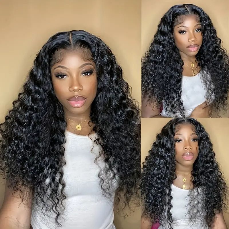 HXCJF-M1236-African female hot selling small curly tube explosive head long curly hair wig with lace 13 * 4 front wig