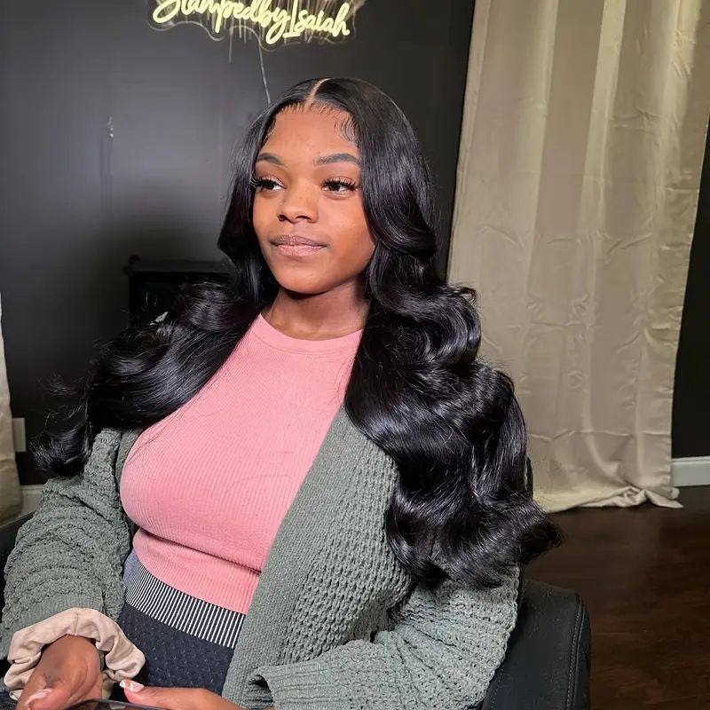 HXCJF-M1436-European and American women's fashionable big wave wig hot selling front lace  long curly hair wig