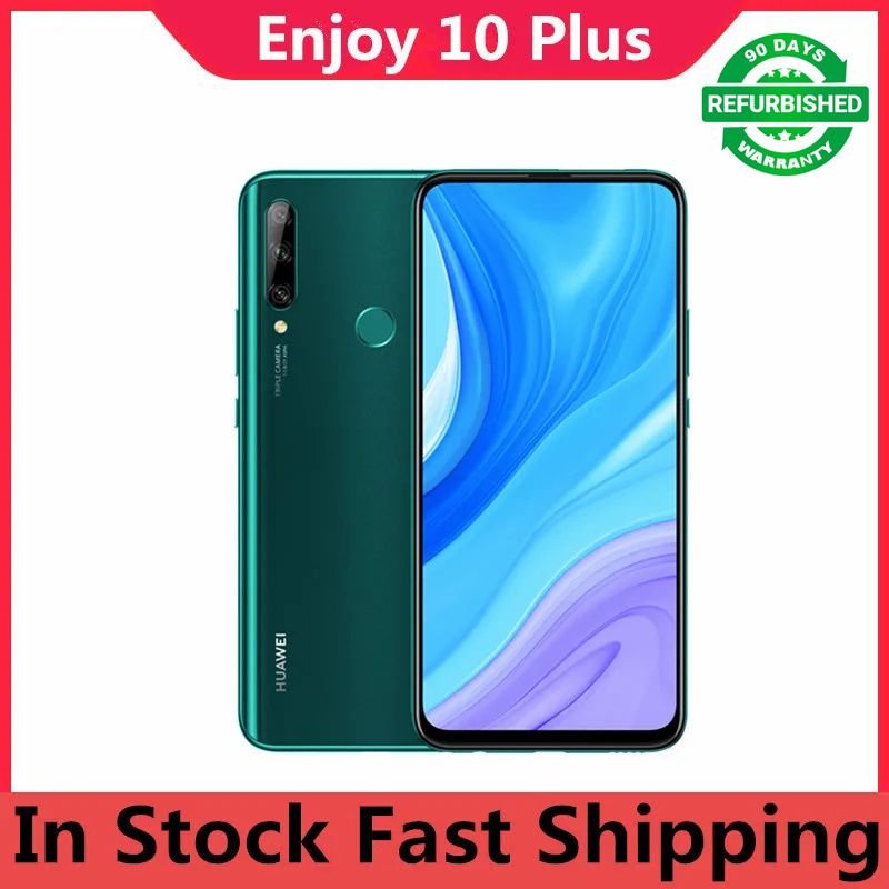Refurbished Original HuaWei Enjoy 10 Plus Mobile Phone Camera phone Kirin 710F Octa Core Android 6.59" Full Screen Dual sim 48.0MP Fingerprint OTA