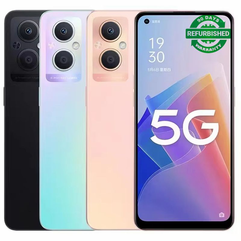 Refurbished Oppo A96 5G Mobile Phone 6.43 Inches 8GB+256GB Snapdragon 695 Octa-Core Android 11 Camera 48.0MP 4500mAh Smartphone