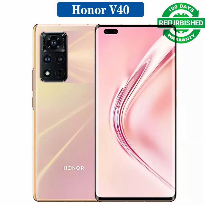 Refurbished Original HONOR V40 5G 256GB Fingerprint Recognition unlocked for Global mobile phone cell phone smartphone Curved screen phone