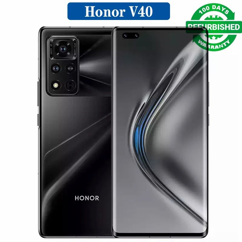 Refurbished Original HONOR V40 5G 256GB Fingerprint Recognition unlocked for Global mobile phone cell phone smartphone Curved screen phone