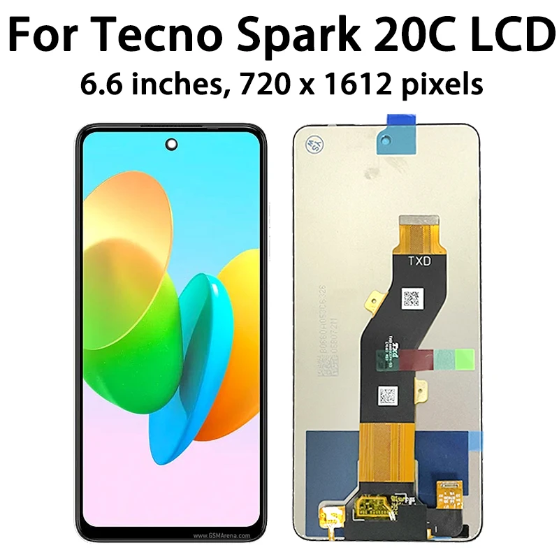 6.6"High Quality For Tecno Spark 20C BG7n LCD Display Touch Screen Digitizer Assembly For Tecno Spark 20 C BG7 Display
