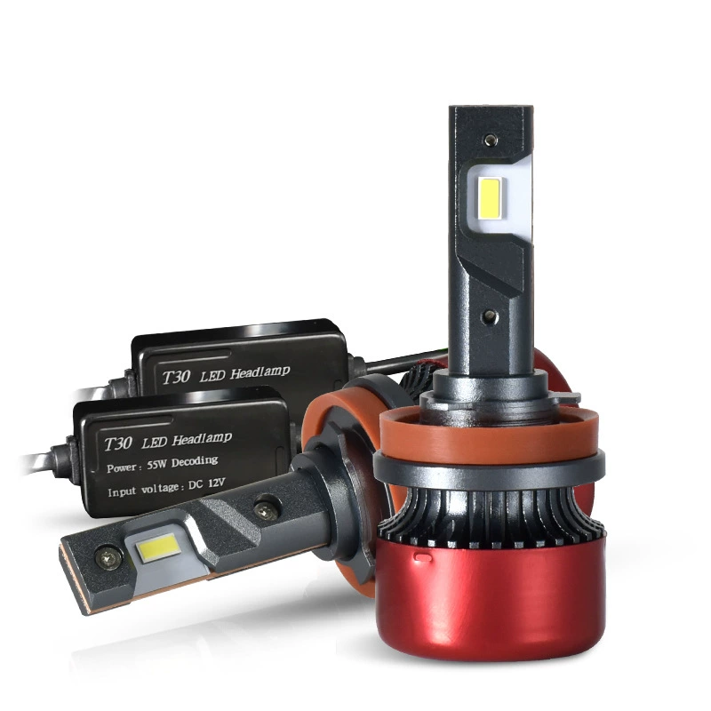 T30 H7 H4 H1 H11 Condensed Light LED Car Bulb 9005 9006  50W 10000LM No Radio Interference Auto Headlight 24V 50000H For Truck Small Pickup