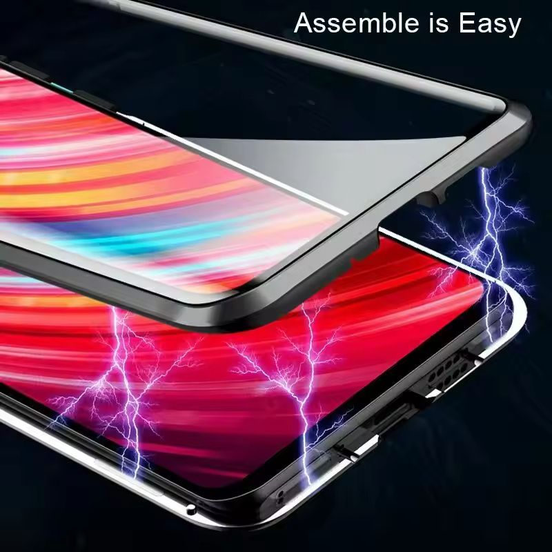 360 Magnetic Front&Back Tempered Glass Case Cover Two side Glass Phone Case for OPPO VIVO XIAOMI HUAWEI iPhone Samsung Honor Oneplus iqoo