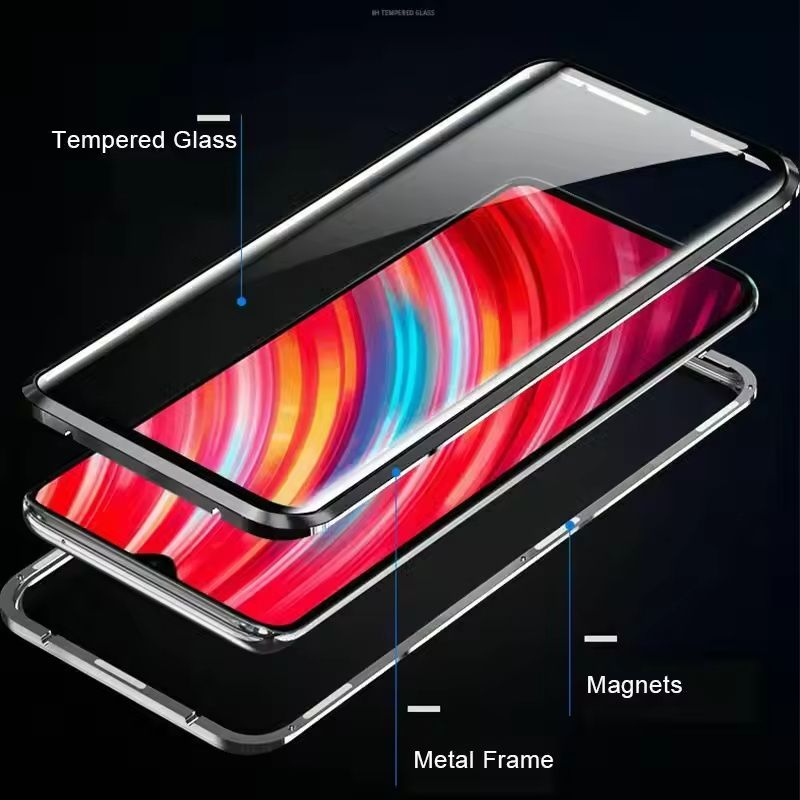 360 Magnetic Front&Back Tempered Glass Case Cover Two side Glass Phone Case for OPPO VIVO XIAOMI HUAWEI iPhone Samsung Honor Oneplus iqoo