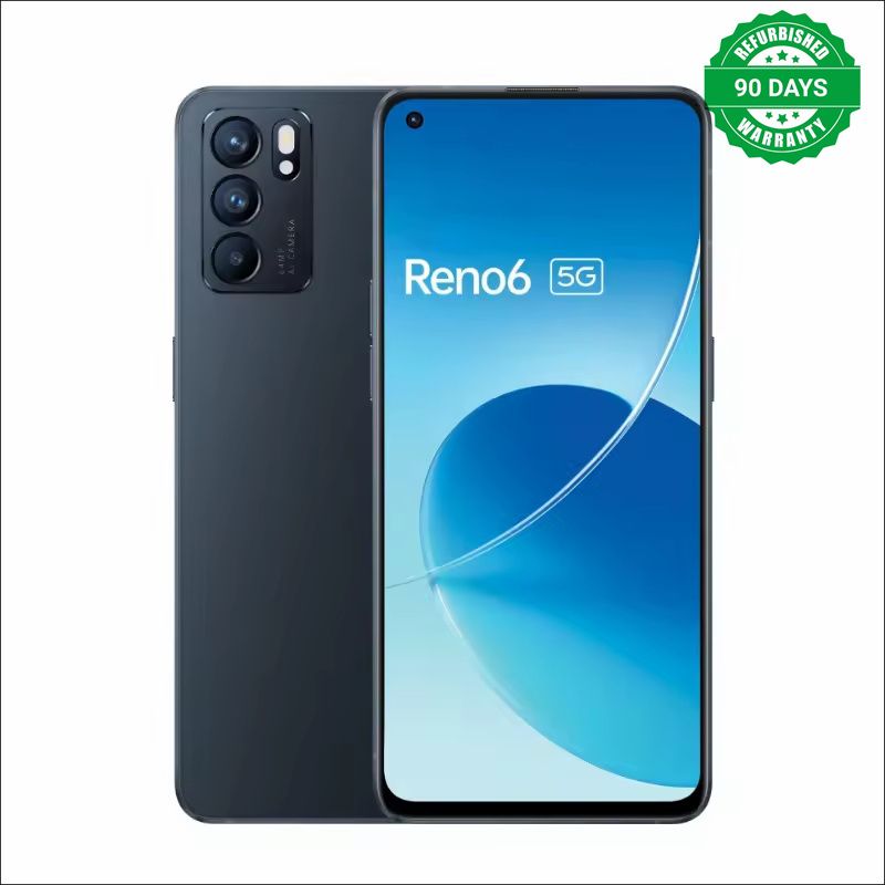 Refurbished Original OPPO Reno 6 5G Mobile Phone 6.43" AMOLED 90Hz MT6877 64MP Rear Camera 4300mAh Android 11 Bulk Used Phones
